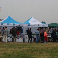Stoisko promujące obszar LGD podczas Święta Kiełbasy Liskieckiej w Czernichowie 02-09-2012